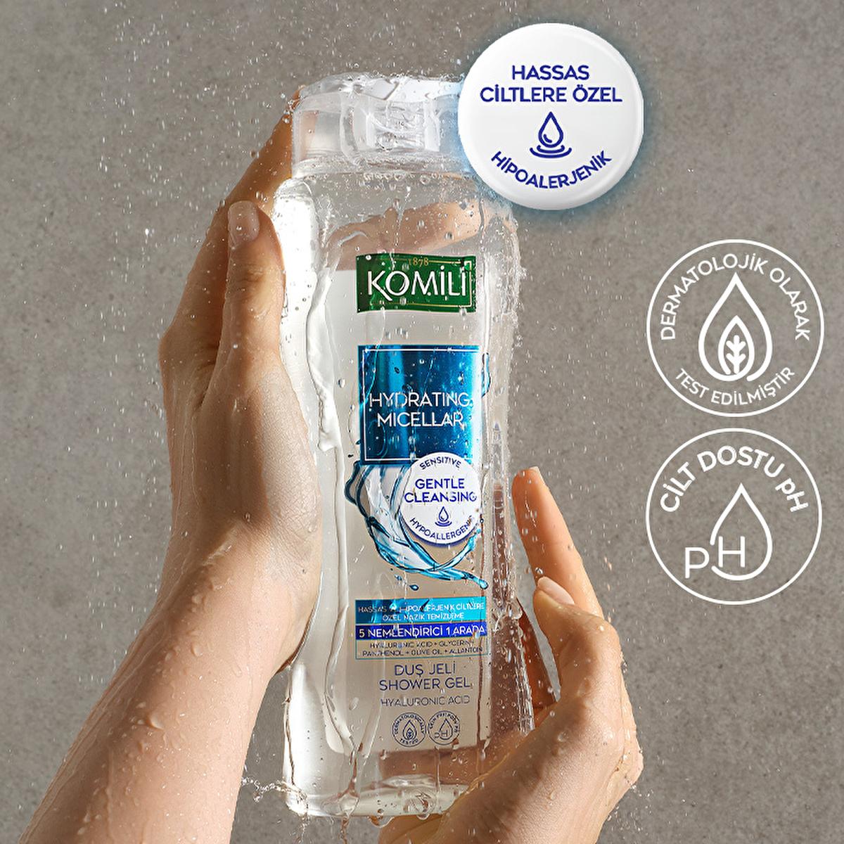 Komili Hydrating Micellar Shower Gel for Sensitive Skin - Gentle Cleansing & Moisturizing - 16.91 fl oz Komili Hydrating Micellar Shower Gel - Gentle & Moisturizing hydrating micellar shower gel, sensitive skin care, gentle cleansing products, dermatologically tested shower gel, hypoallergenic shower gel, micellar technology, moisturizing shower gel, skin hydration, gentle cleansing, sensitive skin solutions, skincare essentials
