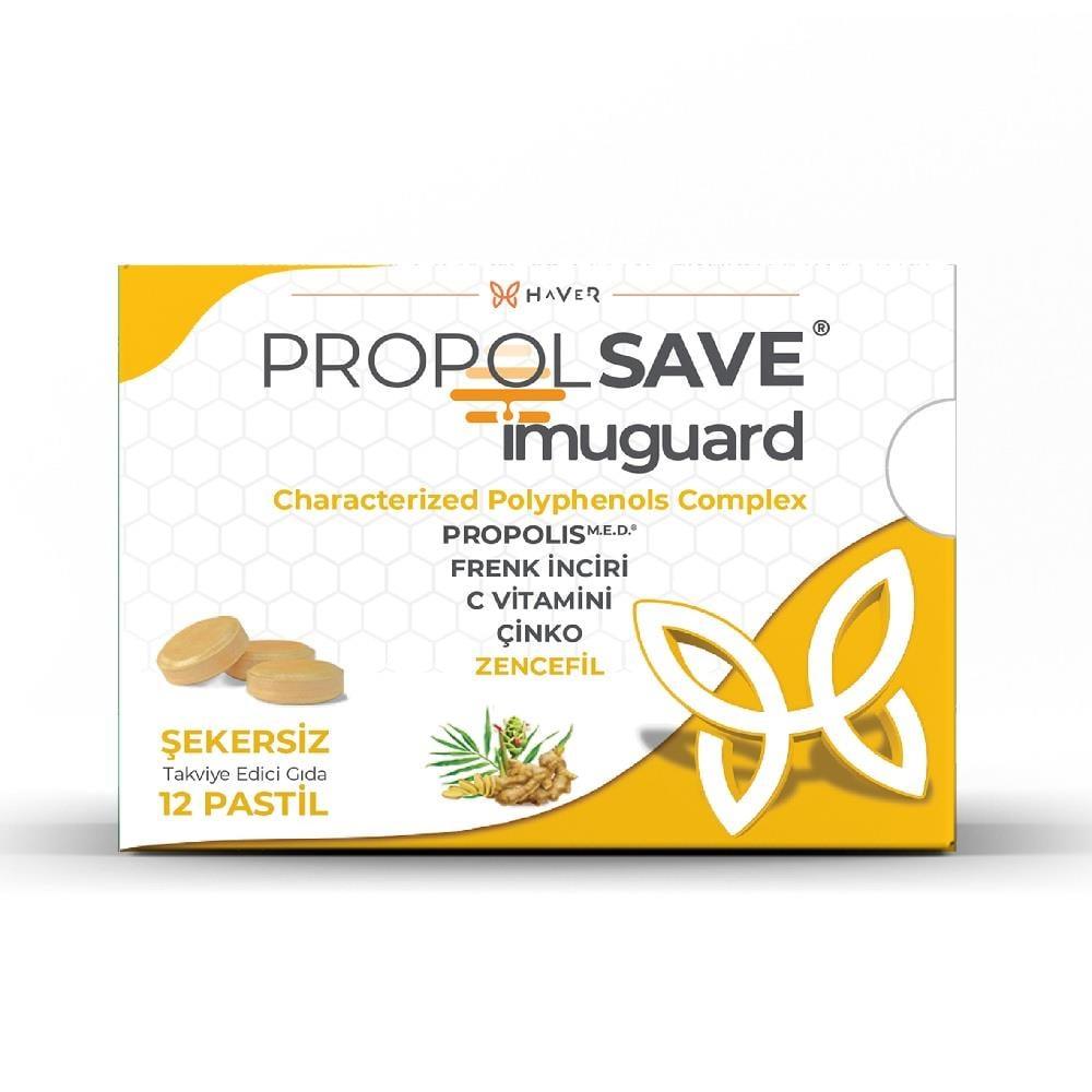 Propolsave Imuguard 12 Pastil - Natural Throat Soothing Lozenges with Propolis, Vitamin C & Zinc Propolsave Imuguard 12 Pastil - Natural Immune Support Lozenges Propolis Lozenges, Vitamin C Throat Drops, Zinc Immune Support, Natural Throat Soothing Pastilles, Immune Boosting Lozenges, Throat Care, Natural Supplements, Immune System Support, Health and Wellness, Propolis, Vitamin C, Zinc, Ginger Extract, Rosemary Oil, Pastilles, Lozenges, Throat Relief, Cold and Flu Season, Health Supplements
