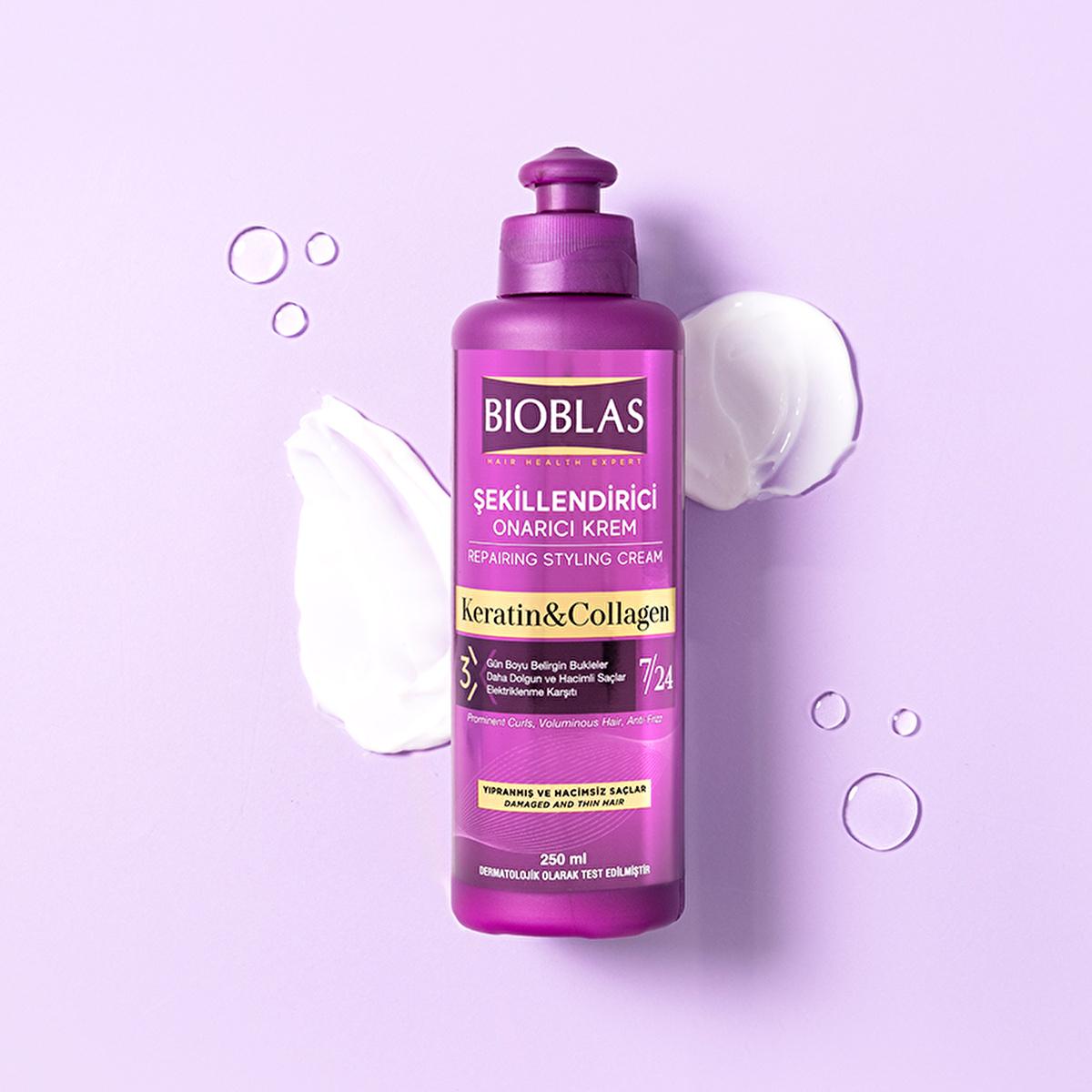 Bioblas Anti-Hair Loss Styling Cream with Collagen & Keratin - 8.45 fl oz Bioblas Hair Care: Anti-Hair Loss Styling Cream hair care product, anti-hair loss cream, collagen hair treatment, keratin hair cream, styling hair product, hair nourishment, hair strengthening, hair loss solution, hair styling, collagen, keratin, hair care, styling cream, hair treatment, Bioblas