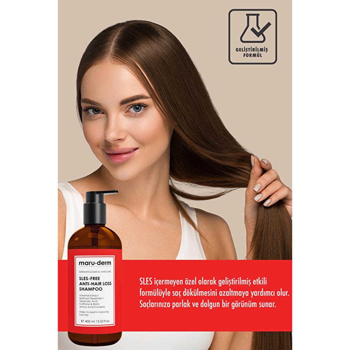 Maruderm anti-hair loss sulfate-free shampoo 400ml front view, Maruderm anti-hair loss sulfate-free shampoo 400ml ingredients list, Maruderm anti-hair loss sulfate-free shampoo application Maruderm Anti-Hair Loss Sulfate-Free Shampoo - Nourishing Formula for Adults | 400ml Maruderm Anti-Hair Loss Sulfate-Free Shampoo - 400ml maruderm, anti-hair-loss-shampoo, sulfate-free, hair-care, hair-loss-treatment, natural-ingredients, daily-use, shampoo-400ml, biotin, ai-generated