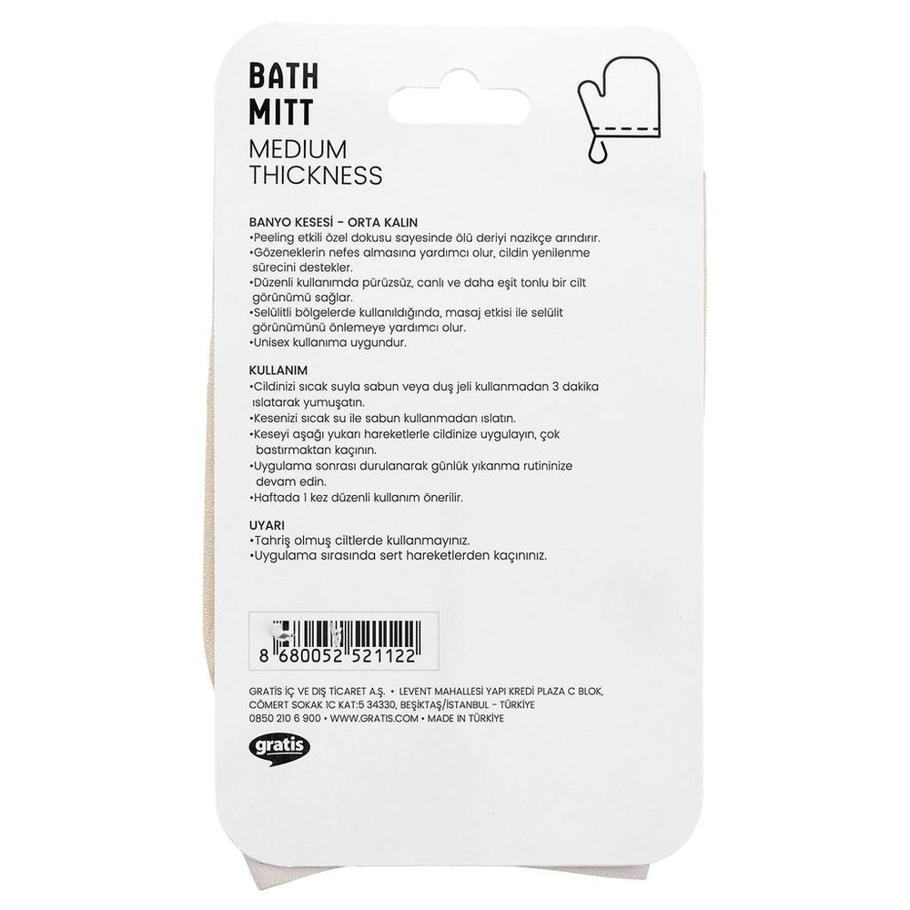 Eklips Medium Thick Bath Mitt for Gentle Body Exfoliation