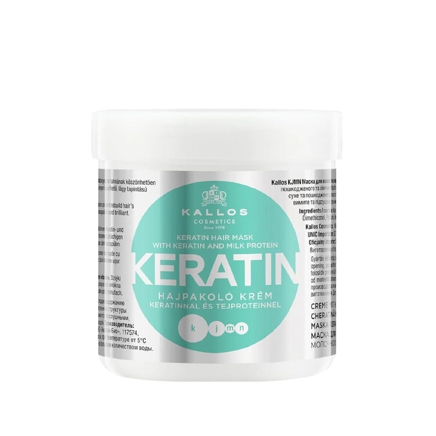 Kallos Cosmetics Keratin Hair Mask with Milk Protein for Damaged & Chemically Treated Hair, 500ml - Nourishing Repair for Dry Hair Kallos Keratin Hair Mask for Damaged Hair - Repair & Nourish Hair Mask, Keratin Hair Mask, Milk Protein Hair Mask, Damaged Hair Care, Chemically Treated Hair Repair, Hair Repair, Hair Nourishment, Kallos Cosmetics, Hair Care, Hair Treatment, Dry Hair Solution