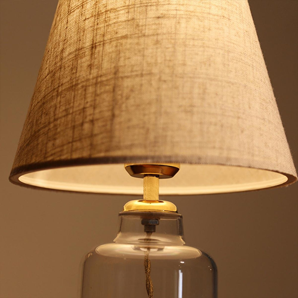 Homing Table Lamp with Kristal Plastic Body and Kumaş Shade - Energy-Efficient LED Lighting Solution