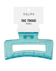 Eklips Rectangular Glittery Blue Claw Clip Hair Accessory