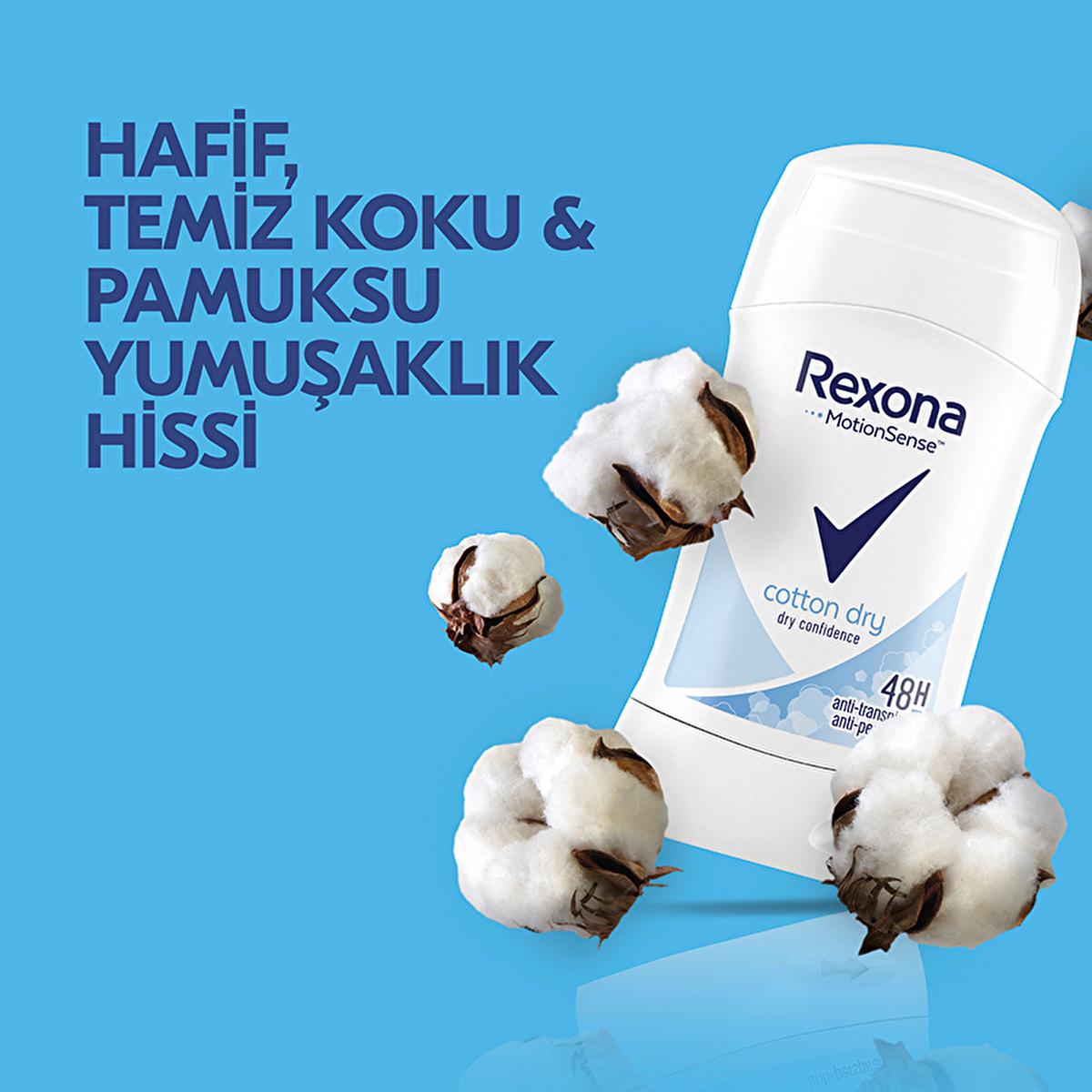 Rexona Women's Deodorant Stick Cotton Dry - Long-Lasting Freshness, 48hr Protection Rexona Cotton Dry Deodorant - 48hr Protection Women's Deodorant Stick, Antiperspirant Deodorant, Alcohol-Free Deodorant, Long-Lasting Freshness, Rexona Cotton Dry Deodorant, Deodorant for Women, 48hr Protection, Floral Scent, Motionsense Technology, Personal Care, Hygiene Products