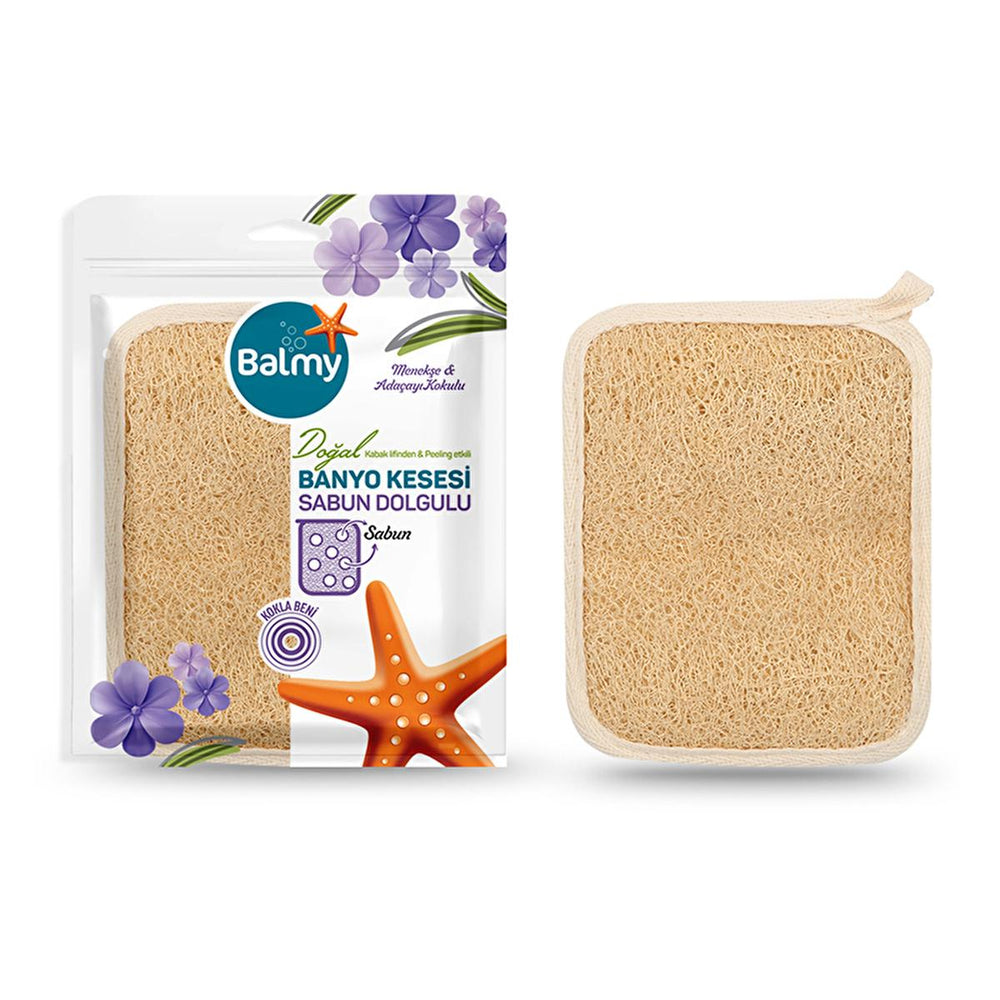 Balmy Natural Soap Filled Bath Puff for Gentle Exfoliation - Sensitive Skin Care - view 2