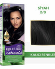 Wella Koleston Naturals 2/0 Intense Black Hair Dye: Long Lasting Color & Perfect Grey Coverage with Coconut Oil Wella Koleston Black Hair Dye: Grey Coverage & Coconut Oil black hair dye, hair color, grey coverage hair dye, long lasting hair color, Wella Koleston Naturals, at home hair dye, hair dye with coconut oil, permanent hair dye, hair color for grey hair, hair dye, hair coloring, grey hair solution, coconut oil hair treatment, at-home color, beauty, personal care, intense black, hair care, grey covera