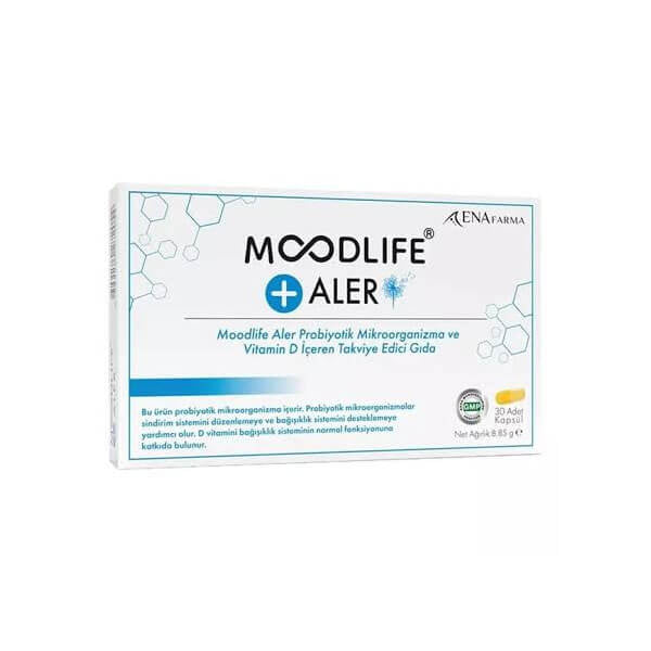 Moodlife Aler Probiotic & Vitamin D Supplement 30 Capsules