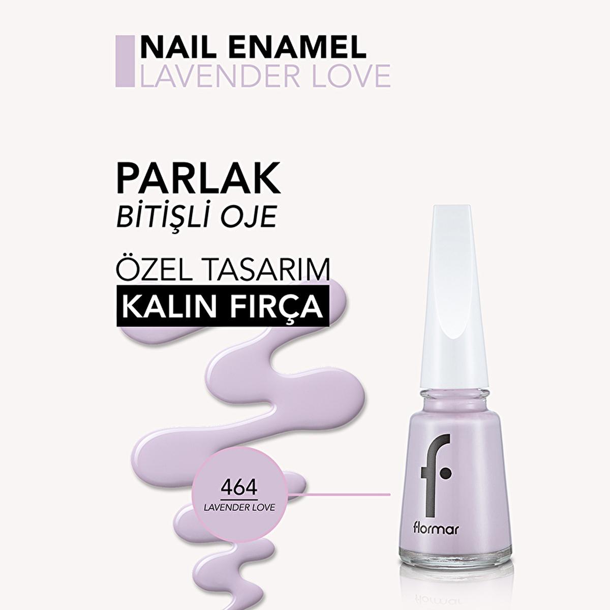 Flormar Nail Enamel Yoğun Pigmentli Oje 464 Lavender Love - Long-Lasting Nail Color with Care Ingredients Flormar Nail Enamel - Long Lasting & Healthy Nails nail enamel, nail polish, long-lasting nail color, nail care polish, Flormar Nail Enamel, Yoğun Pigmentli Oje, lavender love, 464, nail health, cosmetics, beauty products, nail care, vibrant nail color, durable nail polish