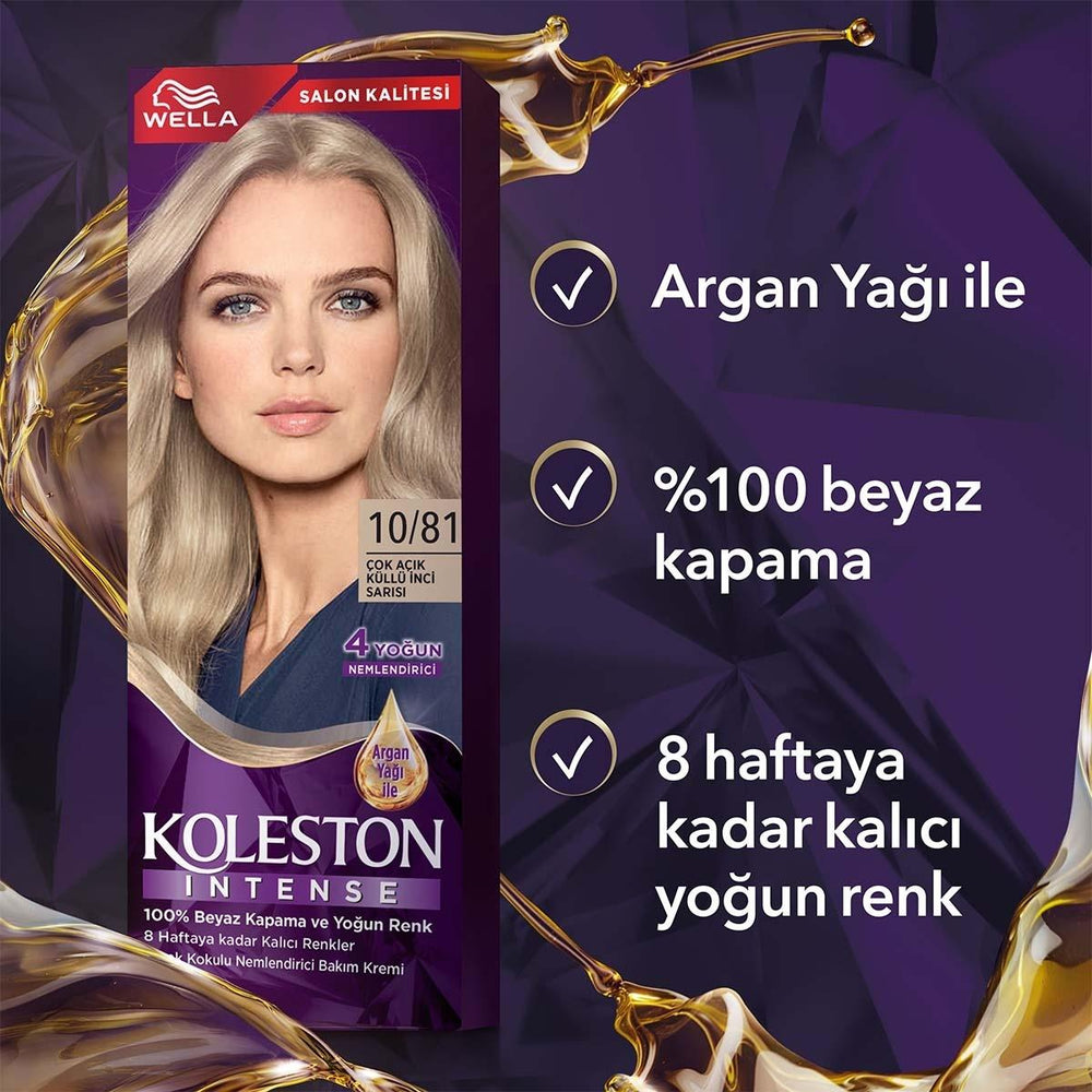 Wella Koleston Intense Ash Blonde Hair Dye: 100% Gray Coverage, Long Lasting Color, Argan Oil - Light Ash Pearl Blonde Wella Koleston Ash Blonde Hair Dye: Gray Coverage & Argan Oil hair dye, permanent hair color, gray hair coverage, argan oil hair dye, long lasting hair dye, wella koleston, ash blonde hair dye, light ash pearl blonde hair dye, hair color for gray hair, intense hair color, hair color, dye, permanent color, gray coverage, argan oil, long lasting, wella, koleston, ash blonde, light ash pearl b