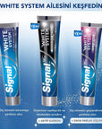 Signal White System Arındırıcı Beyazlık Diş Macunu - 2 Haftada Beyaz Dişler, Ferah Nefes Signal White System Diş Macunu - 2 Haftada Beyaz Dişler Teeth whitening toothpaste, Signal White System toothpaste, Whitening oral care, Natural whitening minerals toothpaste, Fresh breath toothpaste, Diş beyazlatma, Ağız hijyeni, Doğal beyazlatıcı mineraller, Aktif karbonlu diş macunu, Ferah nefes