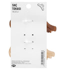 Eklips 2-Piece Frosted Ribbon Hair Clips in Brown & Beige