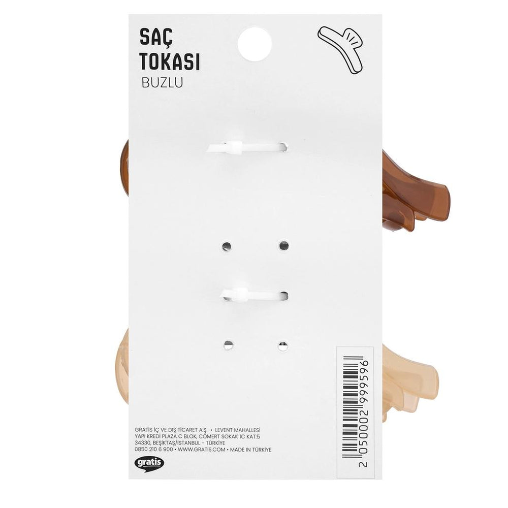 Eklips 2-Piece Frosted Ribbon Hair Clips in Brown & Beige