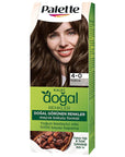 Palette Natural Permanent Hair Dye 4-0 Brown - Long-Lasting, Natural Ingredients - Hair Dye