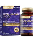 Nutraxin Hyaluronic Acid 30 Tablets - Anti-Aging Dietary Supplement for Skin Health Support - Vitamin & Supplement