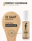 Flormar Perfect Coverage Foundation - Soft Beige (102) - Long-Lasting, SPF 15 - view 3