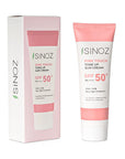 Sinoz SPF50+ Pink Touch Facial Sunscreen: Tone Up & Protect with High Protection, Calamine & PA++++ for Radiant Skin (1.69 fl oz) Sinoz SPF50+ Pink Sunscreen: Tone Up & High Protection SPF 50 sunscreen, pink tone up sunscreen, sunscreen for face, high protection sunscreen, sunscreen with calamine, tone correcting sunscreen, brightening sunscreen, Sinoz sunscreen, sunscreen for all skin types, facial sunscreen, sun protection, UVA/UVB protection, radiant skin, even skin tone, calamine, panthenol, shea butter