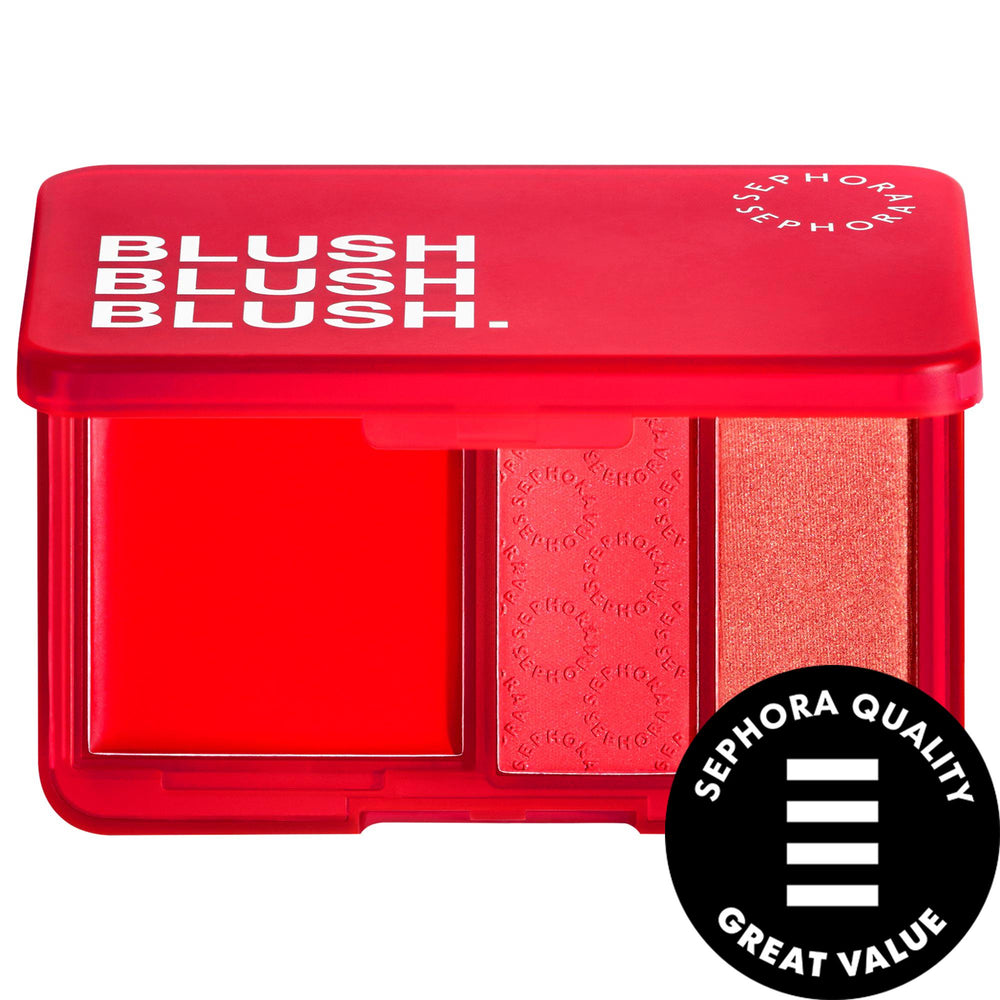 Blush Blush Blush Cream & Powder Palette: Achieve Radiant, Matte & Shimmering Looks with this Highly Pigmented Monochromatic Cheek Palette Blush Blush Blush Palette: Cream, Matte, Shimmer Cheek Color Blush palette, Cream blush, Matte blush, Shimmer blush, Pigmented blush, Monochromatic blush palette, Makeup palette, Cheek palette, Radiant blush, Pearly blush, blush, makeup, cheek makeup, monochromatic, palette, shimmer, pearly, cream, matte, radiant finish, bold color, highlight, enhance, long-lasting, scul