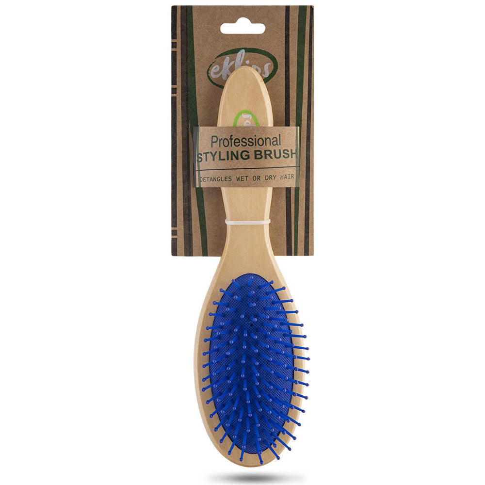 Eklips Natural Hair Brush ZC851 - Gentle Detangling, Ergonomic Wooden Handle, Promotes Hair Health - view 3