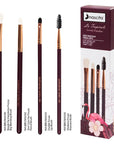 Nascita La Tropicale 4-Piece Eye Makeup Brush Set - Burgundy