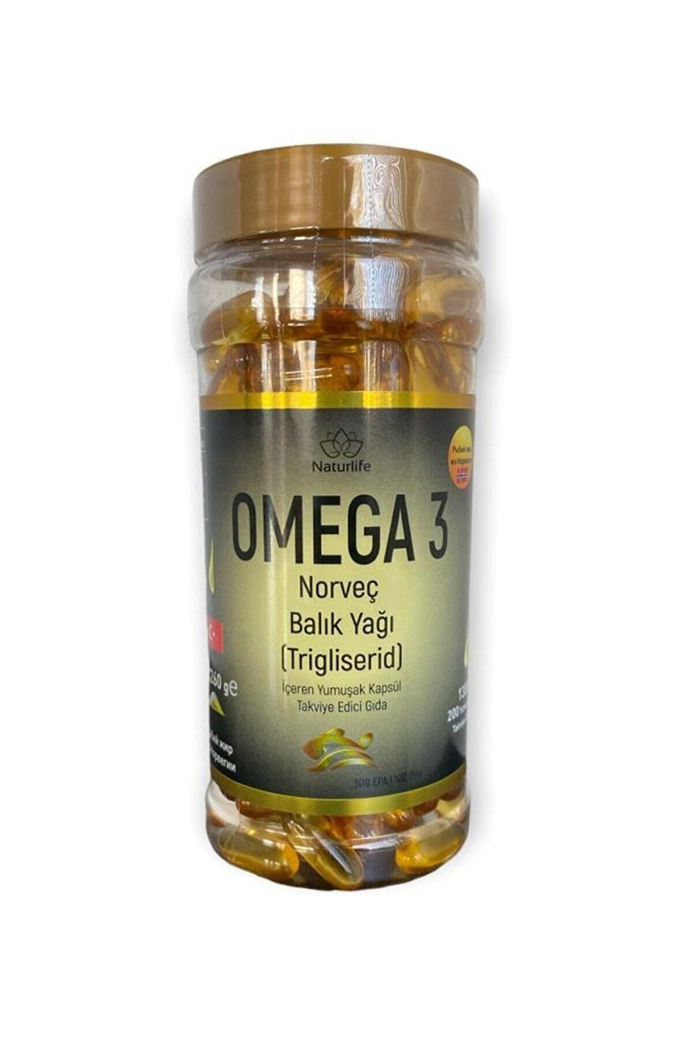 Naturlife Omega-3 Norwegian Fish Oil 1300mg - 200 Softgels