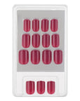 Eklips Crimson Velvet Square False Nails 24-Pack