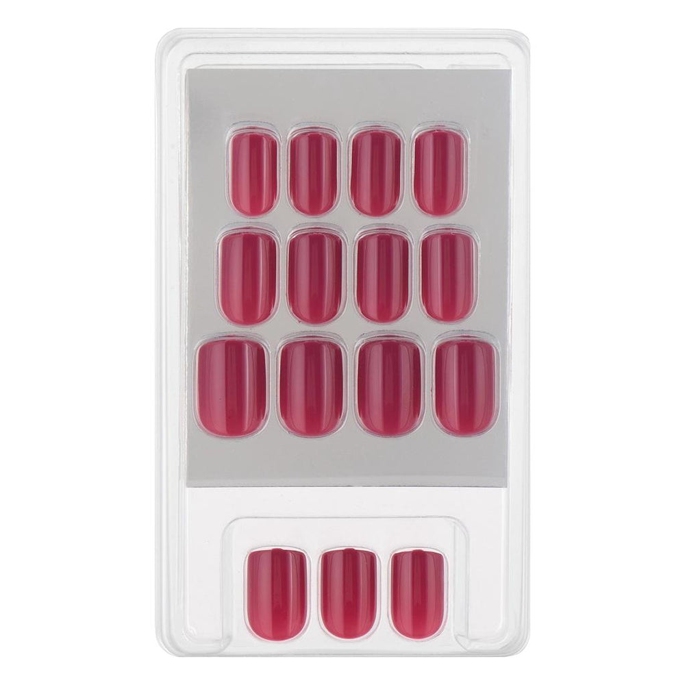 Eklips Crimson Velvet Square False Nails 24-Pack
