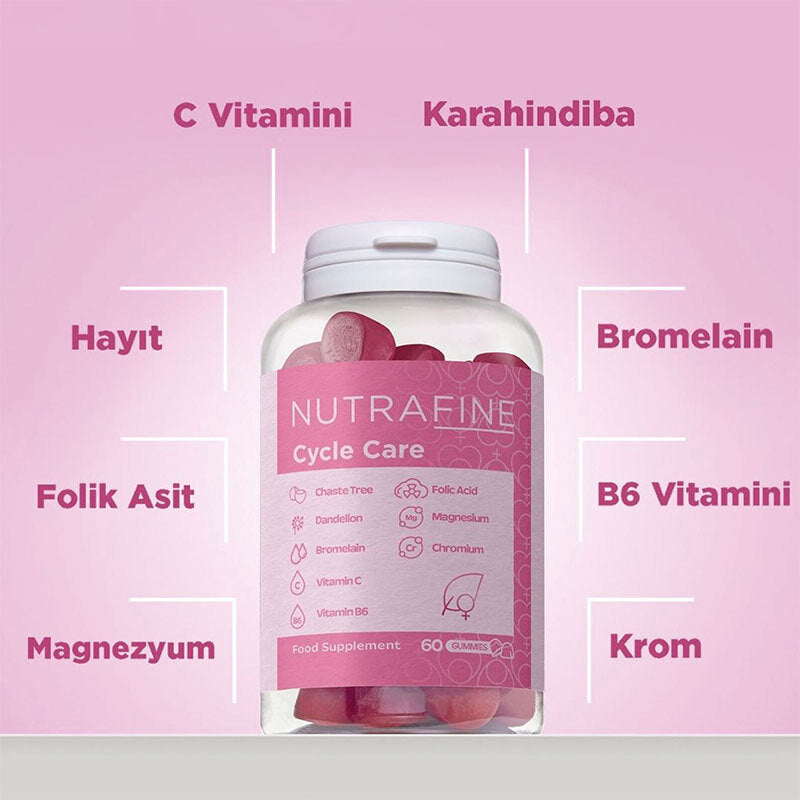 Nutrafine Cycle Care Gummy with Dandelion & Chasteberry - 60 Count