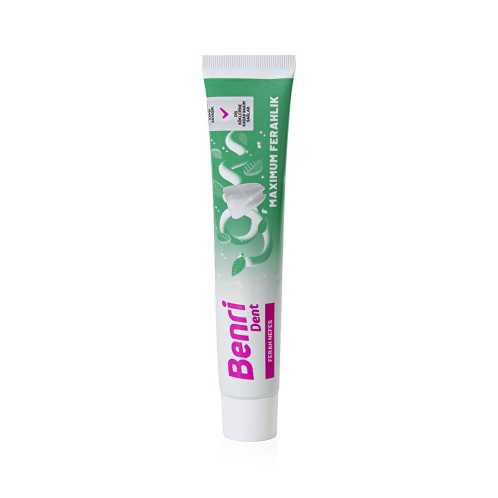Benri Dent Ferah Nefes Toothpaste - Sodium Fluoride, Mint Flavor, Anti-Cavity, Fresh Breath - 75ml - Toothpaste