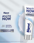 Signal White Now Sensitive Toothpaste for Sensitive Teeth - Instant Whitening & Sensitivity Relief - 2.54 fl oz Signal White Now Sensitive Toothpaste - Instant Whitening & Relief sensitive toothpaste, whitening toothpaste, Signal White Now Sensitive, tooth sensitivity relief, instant whitening toothpaste, oral care, cosmetic oral care, therapeutic oral care, ActivRelief technology, Mavi-safir pigment technology, non-abrasive toothpaste