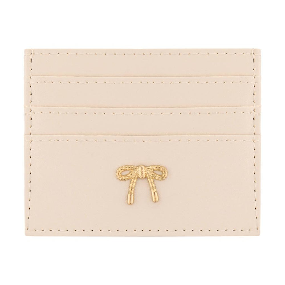 Eklips Cream Bow Card Holder - Compact & Stylish Accessory