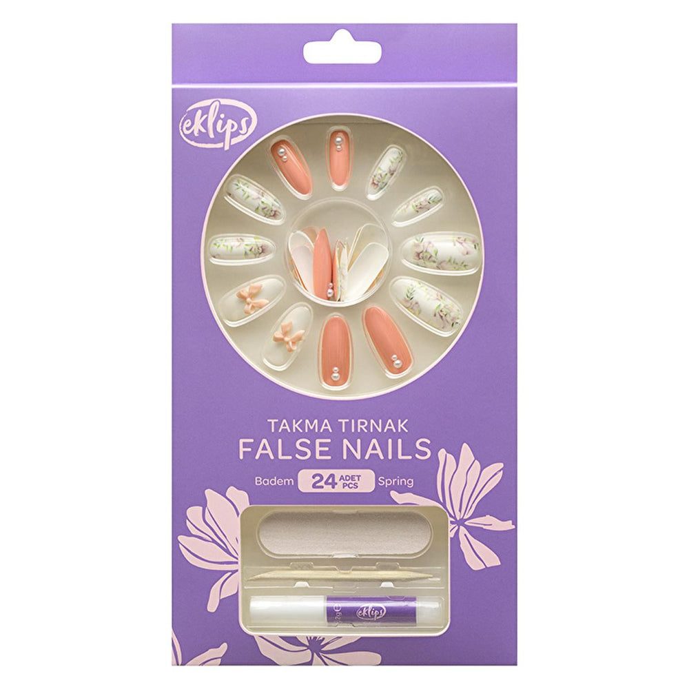 Eklips False Nails - Salon Quality Press On Nails, Easy Application, Customizable Almond Shape - 24 Pcs Eklips False Nails: Salon Quality Press On Nails, Easy Application false nails, fake nails, press on nails, artificial nails, salon quality nails, easy application nails, bahar badem nails, almond shaped false nails, DIY manicure, customizable false nails, nail extensions, nail art, manicure, beauty, women's fashion, cosmetic, press-on manicure, quick manicure, long lasting nails, durable nails, reusable