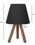 Homing Tasarım - Wooden Table Lamp with Fabric Shade, Energy-Efficient E27 Socket, Modern Home Decor - view 3