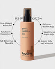 Routine+ Botanik Makyaj ve Yüz Temizleme Yağı 200 ml - Natural Face Cleanser & Makeup Remover for Sensitive Skin Routine+ Botanik Cleansing Oil - Natural Makeup Remover botanical cleansing oil, natural face cleanser, vegan skincare, sensitive skin friendly, makeup remover, cruelty-free beauty products, paraben-free, synthetic fragrance-free, PEG-free, gentle skincare, nourishing cleanser