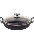Lava Cast Iron Cookware - Round Cast Iron Pot with Glass Lid, 52.78 fl oz - Durable, Heat Retention, Induction Compatible