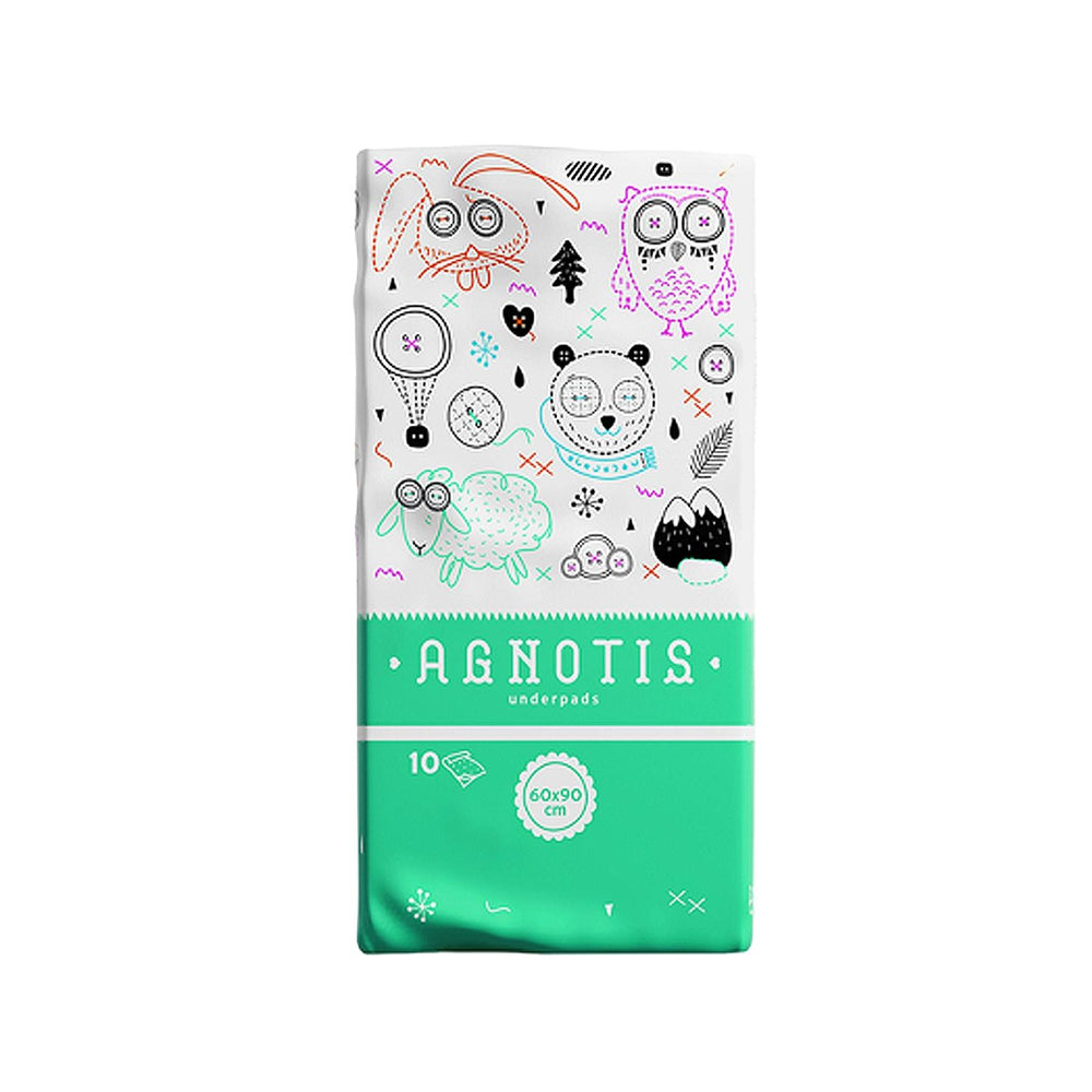 Agnotis Underpads 60x90 cm - Protective Bed Underpads for Incontinence Care, Potty Training, and Bed Protection - Pack of 10 Agnotis Underpads for Bed Protection & Incontinence Care underpads, bed protection, incontinence care, potty training, adult diapers, protective bed underpads, hygiene products, caregiving essentials, parenting aids, medical care supplies, bed rest protection, furniture protection, Agnotis, 60x90 cm, pack of 10
