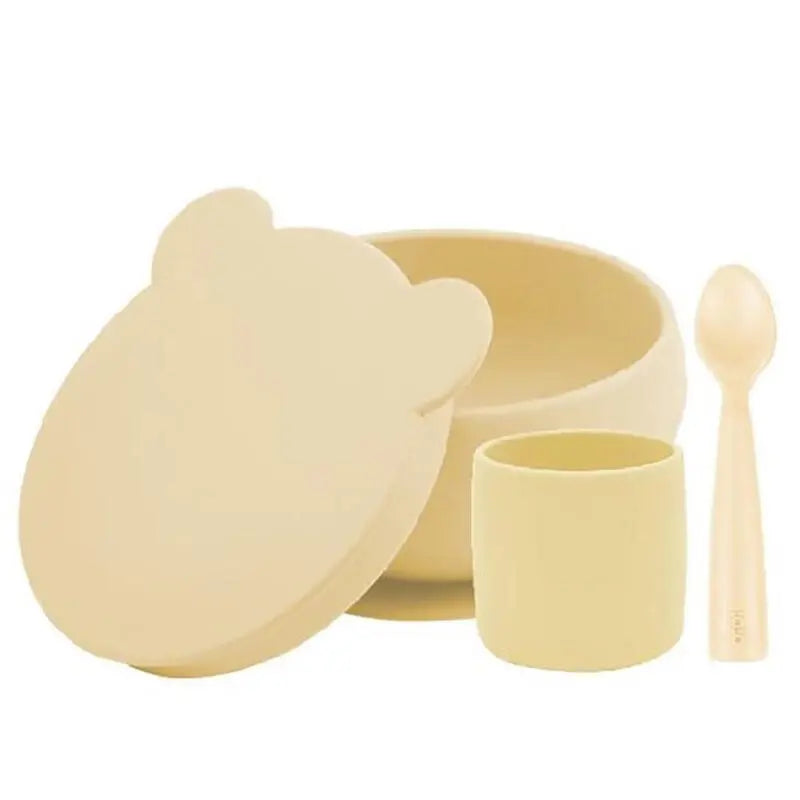 OiOi BLW Feeding Set 1 with Lid Bowl Mellow Yellow
