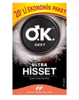Okey Ultra Hisset Ultra Thin Condoms for Natural Feel 20-Pack