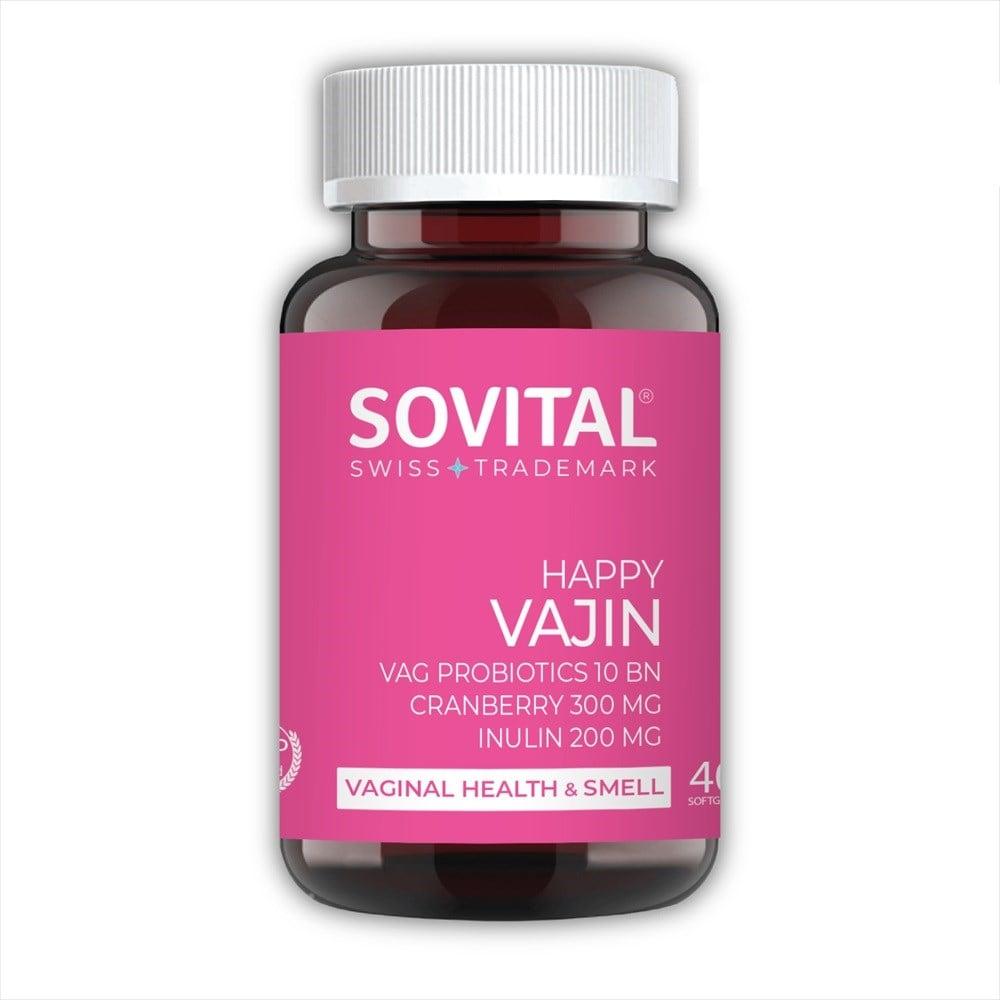 Sovital Happy Vajin: Cranberry Probiotic Capsules for Women's Vaginal & UTI Health - Support Vaginal Flora, Prevent UTIs, & Boost Immunity Sovital Happy Vajin: Cranberry Probiotic for UTI & Vaginal Health vaginal health supplement, cranberry probiotic capsules, UTI prevention supplement, probiotic supplement for women, inulin probiotic, Sovital Happy Vajin, women's health supplements, vaginal flora support, women's health, vaginal health, UTI prevention, probiotics, cranberry extract, inulin, vitamin C, die