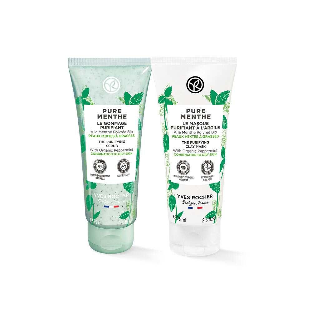L'Occitane Pure Menthe Skincare Set for Oily Skin - Deep Cleansing & Mattifying Solution Pure Menthe Skincare Set for Oily Skin skincare set for oily skin, deep cleansing peeling, mattifying clay mask, Pure Menthe skincare, weekly skincare routine, oily skin solutions, skincare for oily complexion, Pure Menthe products, L'Occitane skincare, skincare routine for oily skin, mattifying skincare, deep cleansing skincare