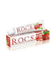 Rocs Toothpaste for Children and Teenagers - Wild Strawberry Flavor, SLS-Free, Fluoride Protection Rocs Kids Toothpaste - Wild Strawberry, Fluoride Protection Toothpaste for children, Fluoride toothpaste, SLS-free toothpaste, Wild strawberry flavored toothpaste, Oral care for teenagers, Children's oral hygiene, Healthy smiles, Kids toothpaste, Teenage oral care, Amifluor toothpaste