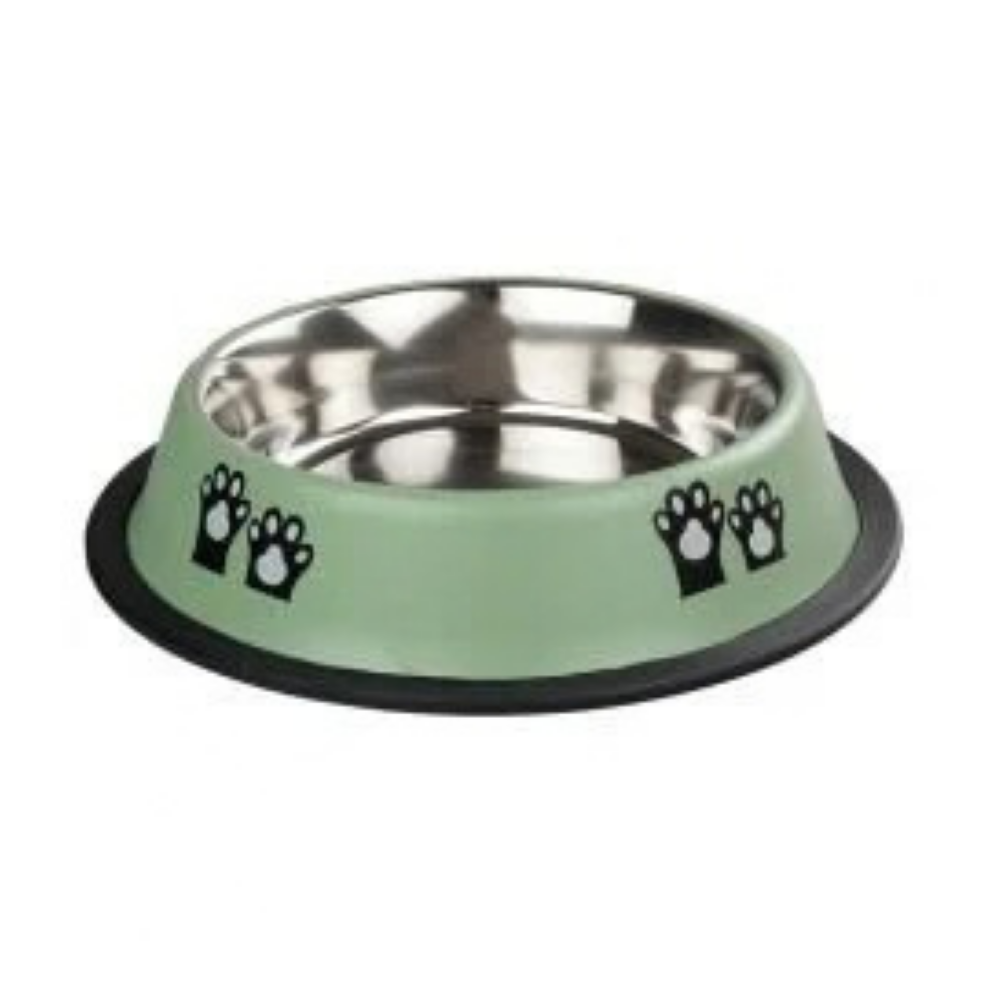 Oripet Cat Pattern Green Stainless Steel Cat Bowl 16 oz 15.5 cm