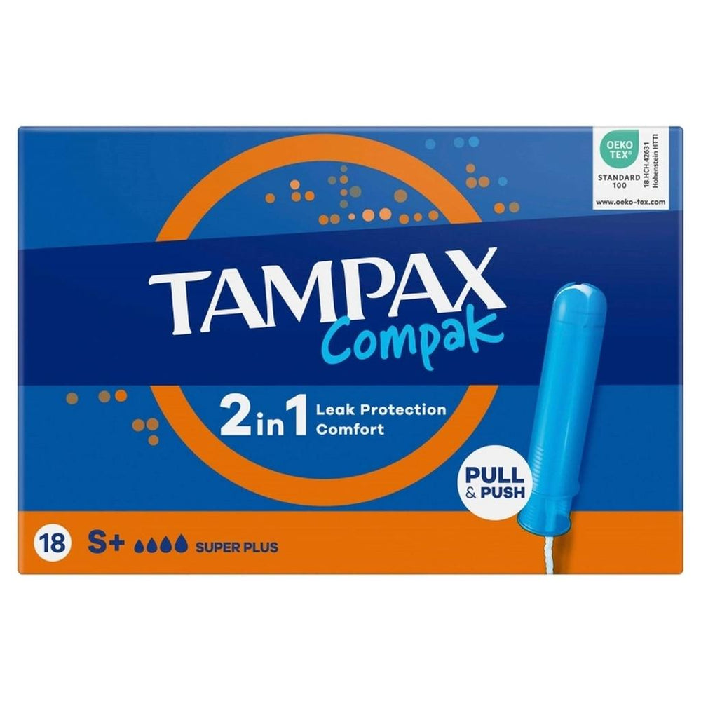 Tampax Compak Super Plus Tampons for Heavy Flow 18 Count