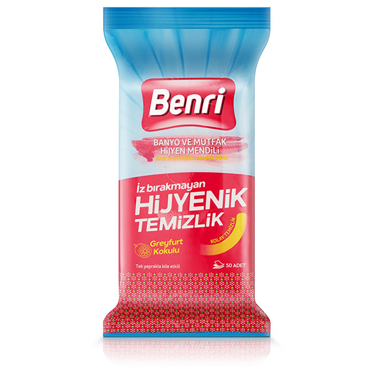 Benri Bathroom and Kitchen Hygiene Wipes 50 Count - Effective Cleaning Solution for Sink, Countertop, and Ceramic Surfaces Benri Bathroom & Kitchen Wipes 50 Count - Effective & Convenient Bathroom cleaning wipes, Kitchen cleaning wipes, Hygiene wipes, Greyfurt scented cleaning wipes, Effective cleaning solution for sink and countertop, Cleaning wipes, Bathroom hygiene, Kitchen hygiene, Convenient cleaning, Economical cleaning solution