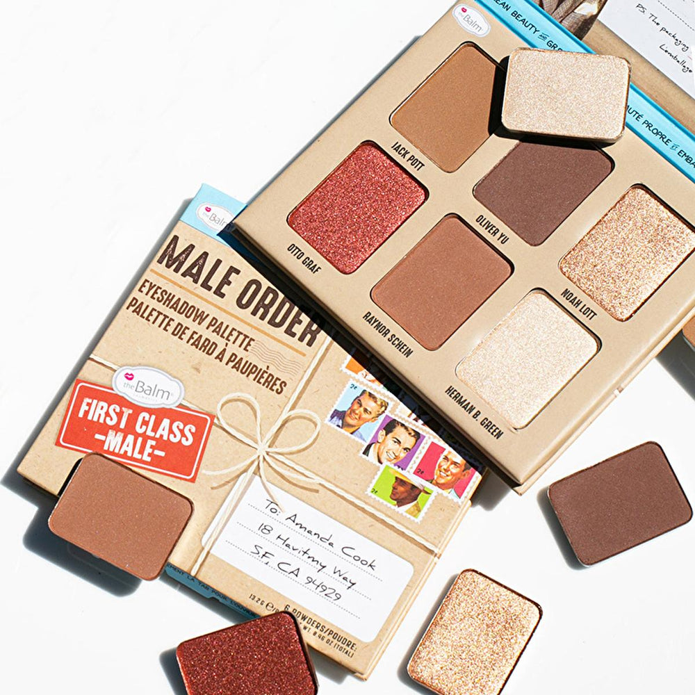 theBalm Male Order Eyeshadow Palette - First Class Male - Pigmented, Organic Jojoba & Grape Seed Oil Eye Makeup - Mini Palette for Stunning Looks theBalm Male Order Eyeshadow: Pigmented, Organic Eye Makeup theBalm eyeshadow palette, Male Order eyeshadow palette, pigmented eyeshadow, organic eyeshadow, jojoba oil eyeshadow, grape seed oil eyeshadow, eye makeup, mini eyeshadow palette, eyeshadow, palette, makeup, eye color, cosmetics, natural eyeshadow, best eyeshadow, eyeshadow kit, eye shadow, eye shadow pa