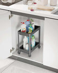 Decobella 2-Tier Wheeled Storage Cart - Kitchen & Bathroom Organizer, Durable Plastic, Easy Assembly - view 2