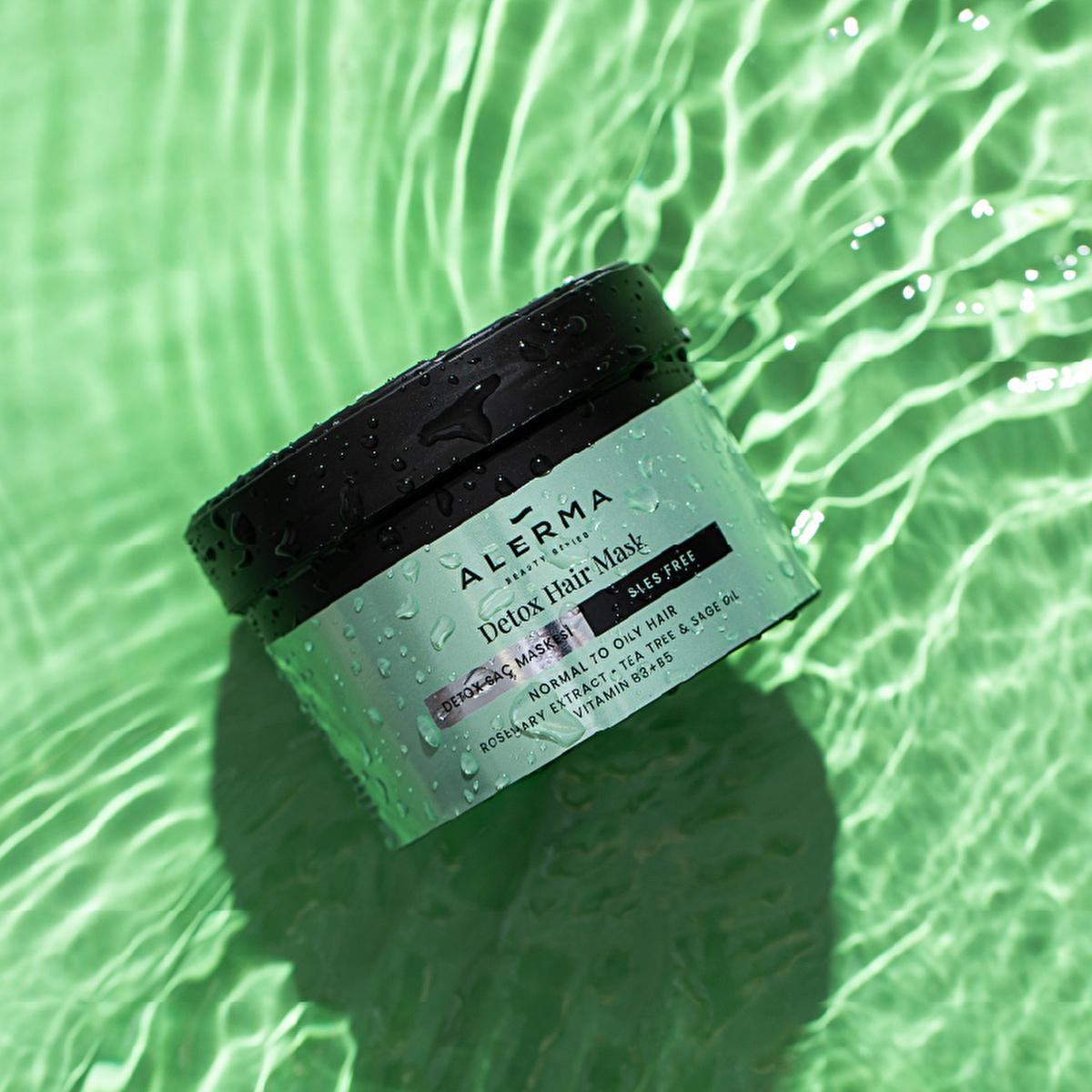 Alerma Detox Hair Mask - 8.12 fl oz, Vegan, Sulfate & Paraben-Free for Oily Hair Alerma Detox Hair Mask - Vegan & Sulfate-Free Hair Care Detox Hair Mask, Vegan Hair Care, Sulfate and Paraben-Free, Natural Hair Mask, Oily Hair Treatment, Hair Detox, Natural Ingredients, Cruelty-Free, Rosemary Extract, Tea Tree Oil, Sage Oil, Hair Nourishment, Scalp Health