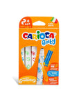 Carioca Washable Markers for Kids - 6 Pack Jumbo Markers for Toddlers, Non-Toxic Art Supplies, Safe Children's Drawing - Toy