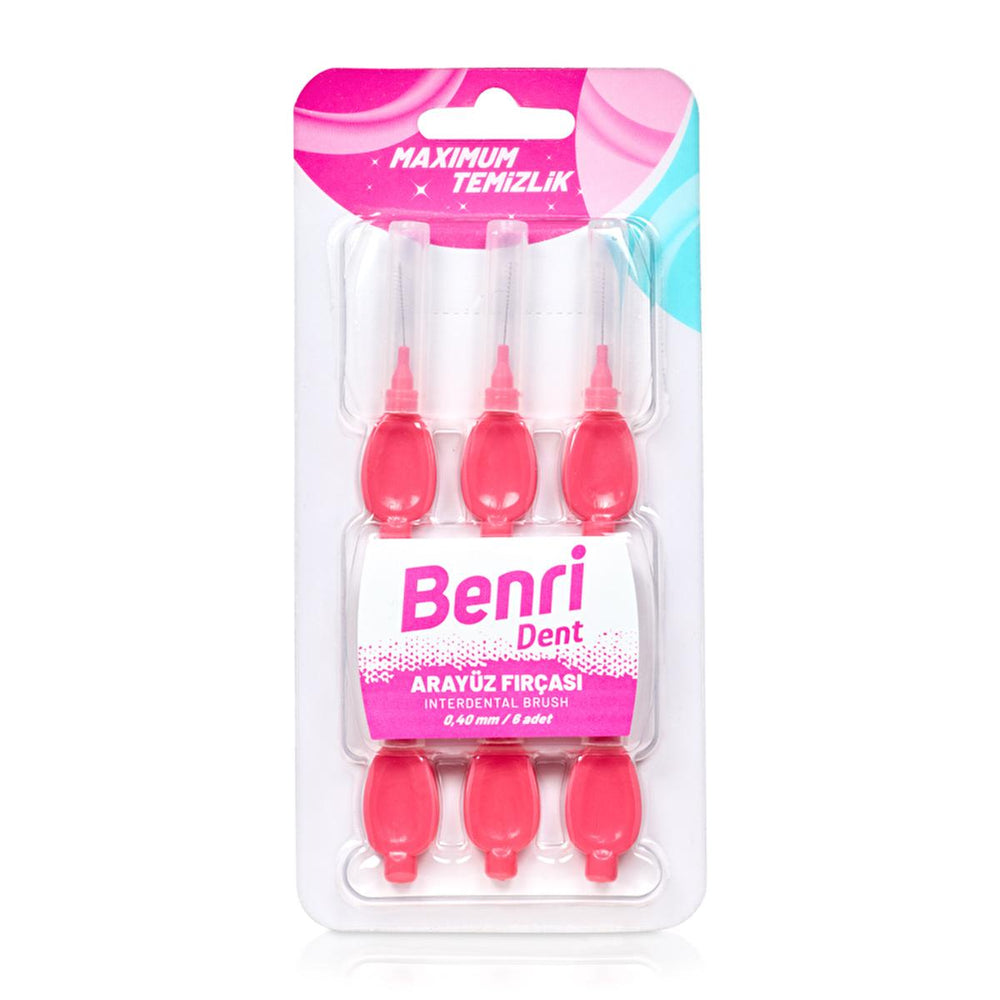 Benri Interdental Brush Pink 0.40 mm - Effective Oral Hygiene Tool for Dental Work and Orthodontic Care - view 2