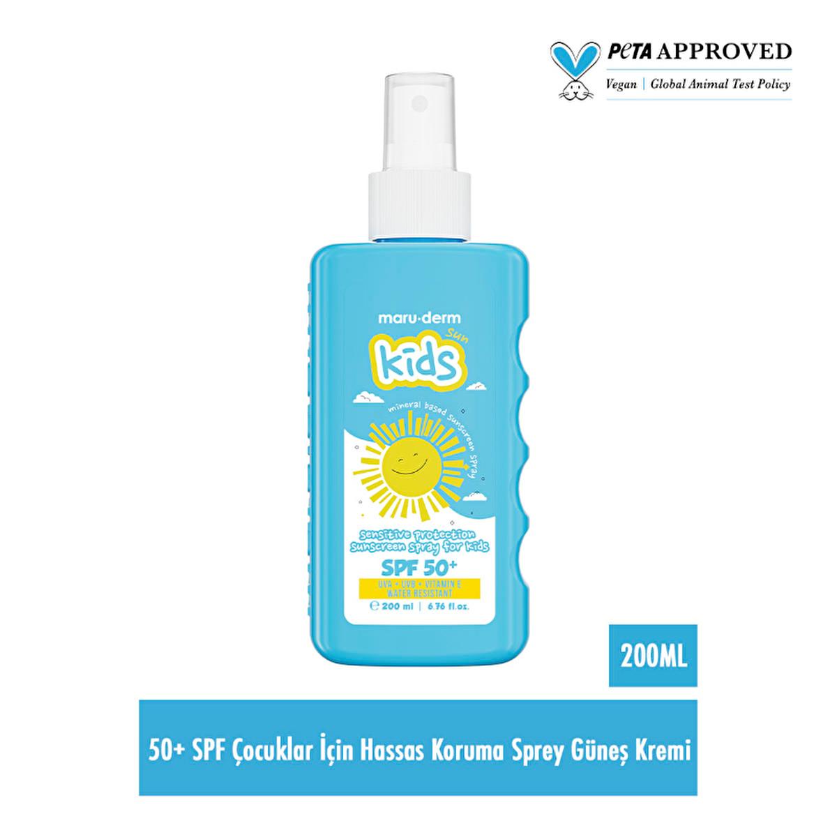 Maruderm SPF 50+ Sunscreen Spray for Kids - Sensitive Skin Protection, UVA/UVB, Pantenol, Vitamin E, Broad Spectrum - 200ml Maruderm SPF 50+ Kids Sunscreen Spray: Sensitive Skin, UVA/UVB Protection sunscreen for kids, sunscreen spray, SPF 50+ sunscreen, sensitive skin sunscreen, children's sunscreen, UVA UVB protection sunscreen, pantenol sunscreen, sun protection spray, kids sunscreen, baby sunscreen, best kids sunscreen, sunscreen for sensitive skin, gentle sunscreen, broad spectrum sunscreen, summer esse